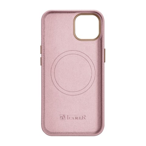 Skórzane etui iPhone 14 Plus magnetyczne z MagSafe Litchi Premium Leather Case różowy Skórzane etui iPhone 14 Plus magnetyczne z MagSafe Litchi Premium Leather Case różowy