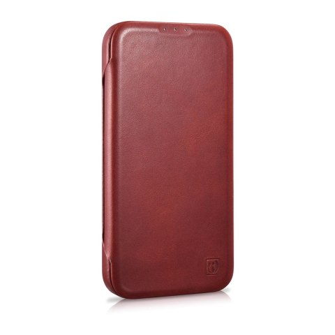 Skórzane etui iPhone 14 Plus z klapką magnetyczne MagSafe CE Oil Wax Premium Leather bordowy Skórzane etui iPhone 14 Plus z klapką magnetyczne MagSafe CE Oil Wax Premium Leather bordowy