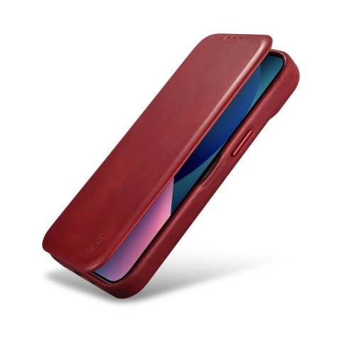 Skórzane etui iPhone 14 Plus z klapką magnetyczne MagSafe CE Oil Wax Premium Leather bordowy Skórzane etui iPhone 14 Plus z klapką magnetyczne MagSafe CE Oil Wax Premium Leather bordowy