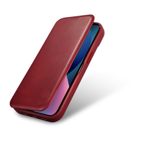 Skórzane etui iPhone 14 Plus z klapką magnetyczne MagSafe CE Oil Wax Premium Leather bordowy Skórzane etui iPhone 14 Plus z klapką magnetyczne MagSafe CE Oil Wax Premium Leather bordowy