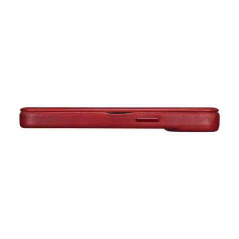 Skórzane etui iPhone 14 Plus z klapką magnetyczne MagSafe CE Oil Wax Premium Leather bordowy Skórzane etui iPhone 14 Plus z klapką magnetyczne MagSafe CE Oil Wax Premium Leather bordowy