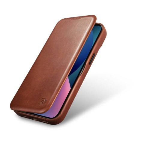 Skórzane etui iPhone 14 Plus z klapką magnetyczne MagSafe CE Oil Wax Premium Leather brązowy Skórzane etui iPhone 14 Plus z klapką magnetyczne MagSafe CE Oil Wax Premium Leather brązowy