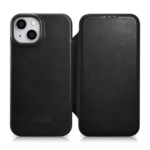 Skórzane etui iPhone 14 Plus z klapką magnetyczne MagSafe CE Oil Wax Premium Leather czarny Skórzane etui iPhone 14 Plus z klapką magnetyczne MagSafe CE Oil Wax Premium Leather czarny