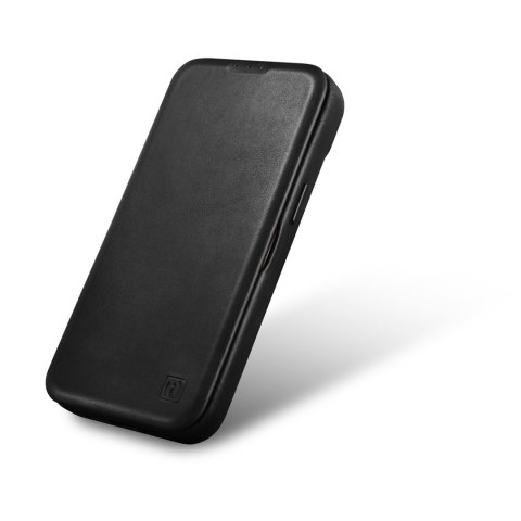 Skórzane etui iPhone 14 Plus z klapką magnetyczne MagSafe CE Oil Wax Premium Leather czarny Skórzane etui iPhone 14 Plus z klapką magnetyczne MagSafe CE Oil Wax Premium Leather czarny