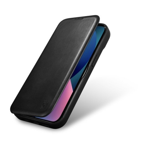 Skórzane etui iPhone 14 Plus z klapką magnetyczne MagSafe CE Oil Wax Premium Leather czarny Skórzane etui iPhone 14 Plus z klapką magnetyczne MagSafe CE Oil Wax Premium Leather czarny