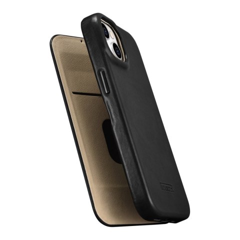 Skórzane etui iPhone 14 Plus z klapką magnetyczne MagSafe CE Oil Wax Premium Leather czarny Skórzane etui iPhone 14 Plus z klapką magnetyczne MagSafe CE Oil Wax Premium Leather czarny