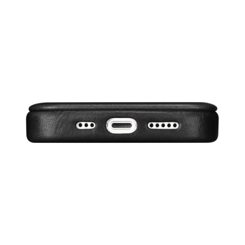 Skórzane etui iPhone 14 Plus z klapką magnetyczne MagSafe CE Oil Wax Premium Leather czarny Skórzane etui iPhone 14 Plus z klapką magnetyczne MagSafe CE Oil Wax Premium Leather czarny