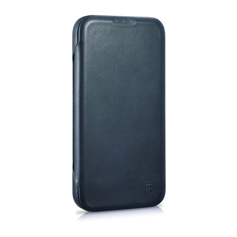 Skórzane etui iPhone 14 Plus z klapką magnetyczne MagSafe CE Oil Wax Premium Leather granatowy Skórzane etui iPhone 14 Plus z klapką magnetyczne MagSafe CE Oil Wax Premium Leather granatowy