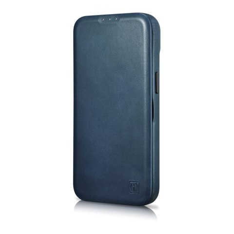 Skórzane etui iPhone 14 Plus z klapką magnetyczne MagSafe CE Oil Wax Premium Leather granatowy Skórzane etui iPhone 14 Plus z klapką magnetyczne MagSafe CE Oil Wax Premium Leather granatowy