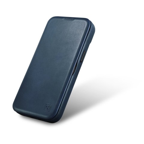 Skórzane etui iPhone 14 Plus z klapką magnetyczne MagSafe CE Oil Wax Premium Leather granatowy Skórzane etui iPhone 14 Plus z klapką magnetyczne MagSafe CE Oil Wax Premium Leather granatowy