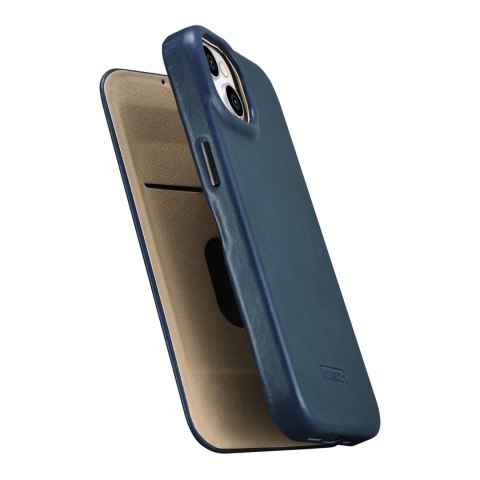 Skórzane etui iPhone 14 Plus z klapką magnetyczne MagSafe CE Oil Wax Premium Leather granatowy Skórzane etui iPhone 14 Plus z klapką magnetyczne MagSafe CE Oil Wax Premium Leather granatowy