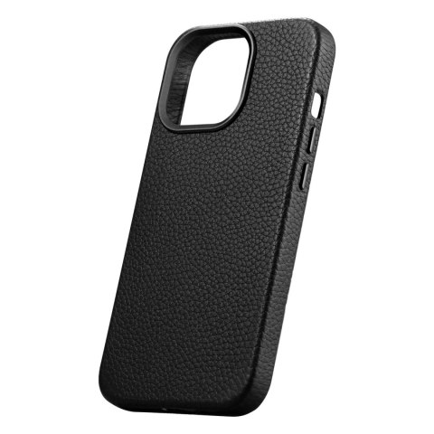 Skórzane etui iPhone 14 Pro magnetyczne z MagSafe Litchi Premium Leather Case czarny Skórzane etui iPhone 14 Pro magnetyczne z MagSafe Litchi Premium Leather Case czarny
