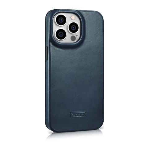 Skórzane etui iPhone 14 Pro z klapką magnetyczne MagSafe CE Oil Wax Premium Leather granatowy Skórzane etui iPhone 14 Pro z klapką magnetyczne MagSafe CE Oil Wax Premium Leather granatowy