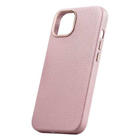 Skórzane etui iPhone 14 magnetyczne z MagSafe Litchi Premium Leather Case różowy Skórzane etui iPhone 14 magnetyczne z MagSafe Litchi Premium Leather Case różowy
