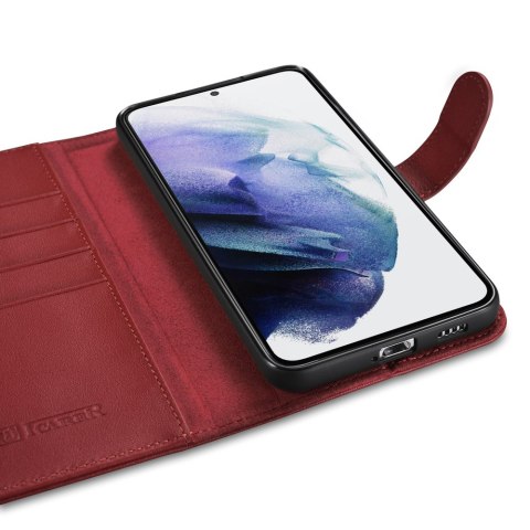 Skórzane etui portfel do Galaxy S22+ Leather Wallet Case bordowy Skórzane etui portfel do Galaxy S22+ Leather Wallet Case bordowy