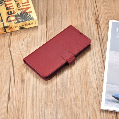 Skórzane etui portfel do Galaxy S22+ Leather Wallet Case bordowy Skórzane etui portfel do Galaxy S22+ Leather Wallet Case bordowy