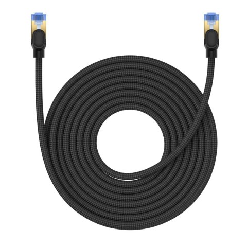Szybki kabel sieciowy LAN RJ45 cat.7 10Gbps plecionka 10m czarny Szybki kabel sieciowy LAN RJ45 cat.7 10Gbps plecionka 10m czarny