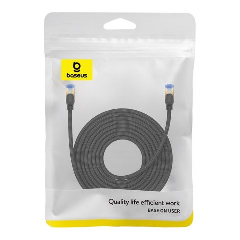 Szybki kabel sieciowy LAN RJ45 cat.7 10Gbps plecionka 10m czarny Szybki kabel sieciowy LAN RJ45 cat.7 10Gbps plecionka 10m czarny