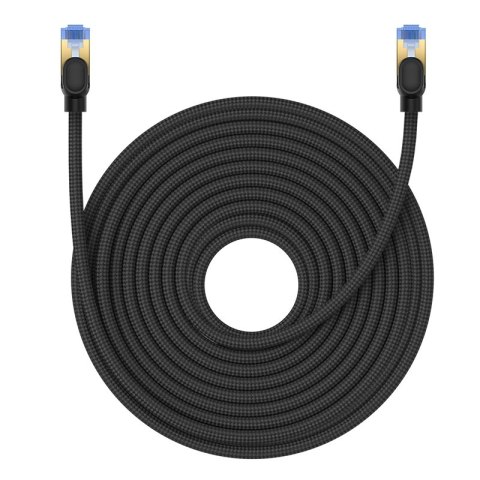 Szybki kabel sieciowy LAN RJ45 cat.7 10Gbps plecionka 20m czarny Szybki kabel sieciowy LAN RJ45 cat.7 10Gbps plecionka 20m czarny