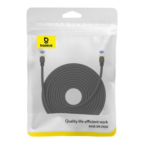 Szybki kabel sieciowy LAN RJ45 cat.7 10Gbps plecionka 20m czarny Szybki kabel sieciowy LAN RJ45 cat.7 10Gbps plecionka 20m czarny
