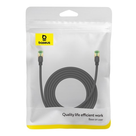 Szybki kabel sieciowy LAN RJ45 cat.8 40Gbps plecionka 3m czarny Szybki kabel sieciowy LAN RJ45 cat.8 40Gbps plecionka 3m czarny