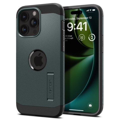 Etui Tough Armor MagSafe z podstawką na iPhone 15 Pro zielone Etui Tough Armor MagSafe z podstawką na iPhone 15 Pro zielone