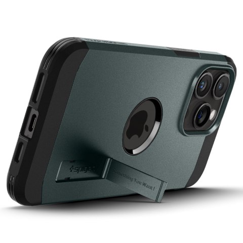 Etui Tough Armor MagSafe z podstawką na iPhone 15 Pro zielone Etui Tough Armor MagSafe z podstawką na iPhone 15 Pro zielone