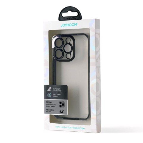 Etui obudowa pokrowiec do iPhone 14 Pro z metaliczną ramką 14Q Case czarny Etui obudowa pokrowiec do iPhone 14 Pro z metaliczną ramką 14Q Case czarny
