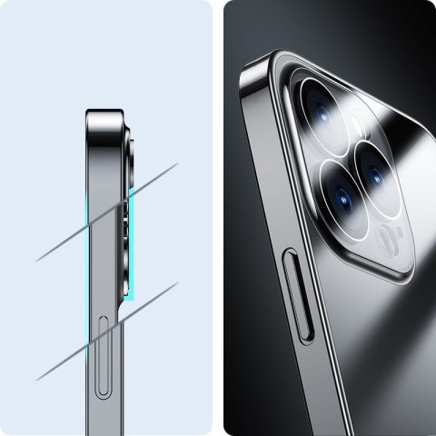 Etui obudowa pokrowiec do iPhone 14 Pro z metaliczną ramką 14Q Case czarny Etui obudowa pokrowiec do iPhone 14 Pro z metaliczną ramką 14Q Case czarny
