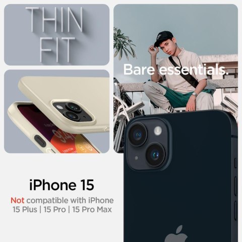 Etui ochronne do iPhone 15 Thin Fit beżowe Etui ochronne do iPhone 15 Thin Fit beżowe