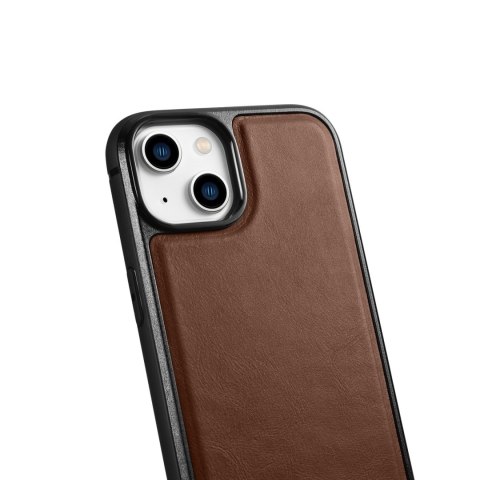 Etui pokryte naturalną skórą do iPhone 14 Leather Oil Wax ciemny brąz Etui pokryte naturalną skórą do iPhone 14 Leather Oil Wax ciemny brąz