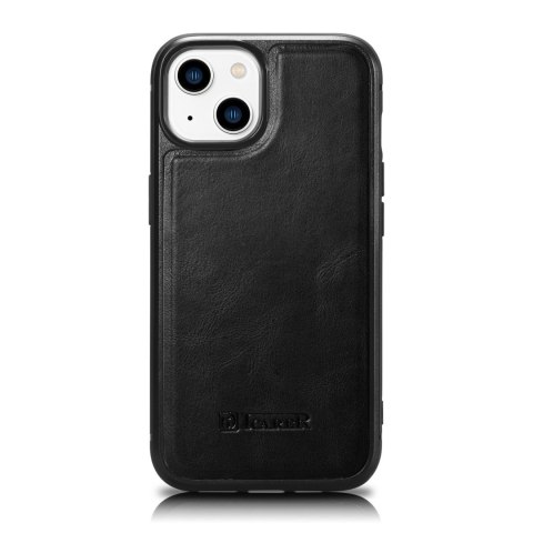 Etui pokryte naturalną skórą do iPhone 14 Leather Oil Wax czarny Etui pokryte naturalną skórą do iPhone 14 Leather Oil Wax czarny