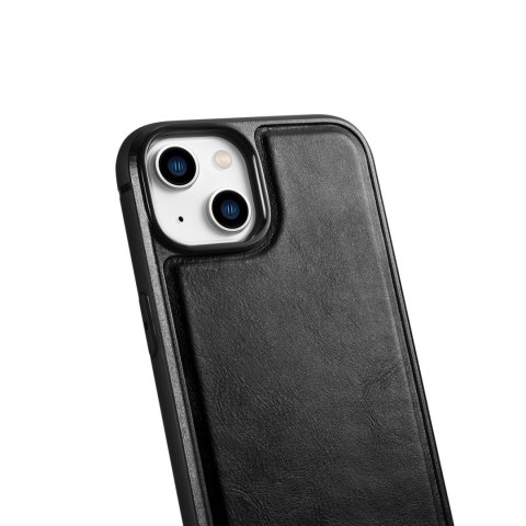 Etui pokryte naturalną skórą do iPhone 14 Leather Oil Wax czarny Etui pokryte naturalną skórą do iPhone 14 Leather Oil Wax czarny