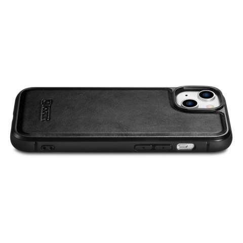 Etui pokryte naturalną skórą do iPhone 14 Leather Oil Wax czarny Etui pokryte naturalną skórą do iPhone 14 Leather Oil Wax czarny