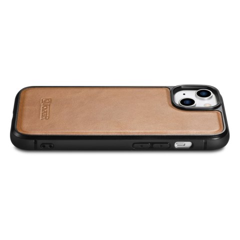 Etui pokryte naturalną skórą do iPhone 14 Leather Oil Wax jasny brąz Etui pokryte naturalną skórą do iPhone 14 Leather Oil Wax jasny brąz