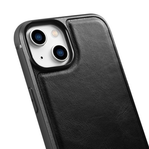 Etui pokryte naturalną skórą do iPhone 14 Plus Leather Oil Wax czarny Etui pokryte naturalną skórą do iPhone 14 Plus Leather Oil Wax czarny