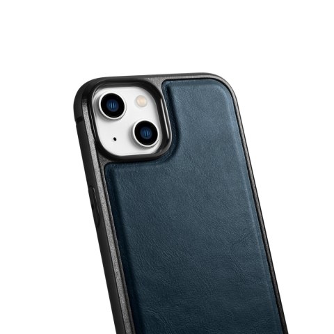 Etui pokryte naturalną skórą do iPhone 14 Plus Leather Oil Wax granatowy Etui pokryte naturalną skórą do iPhone 14 Plus Leather Oil Wax granatowy