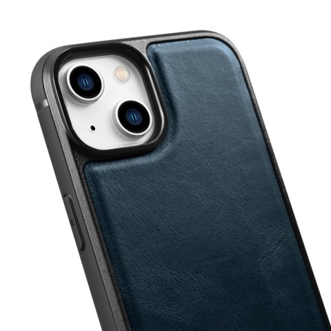 Etui pokryte naturalną skórą do iPhone 14 Plus Leather Oil Wax granatowy Etui pokryte naturalną skórą do iPhone 14 Plus Leather Oil Wax granatowy