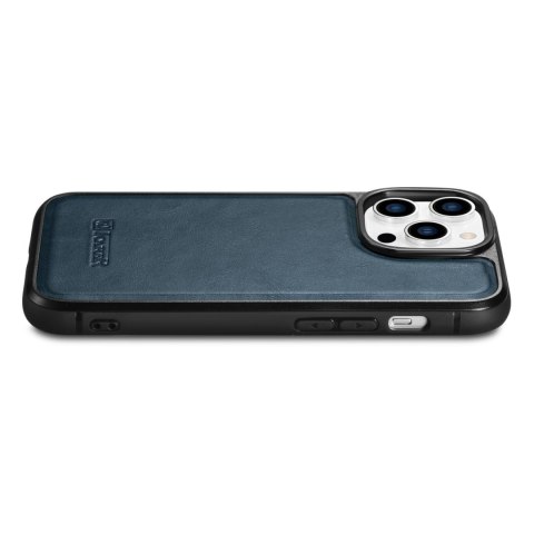 Etui pokryte naturalną skórą do iPhone 14 Pro Leather Oil Wax granatowy Etui pokryte naturalną skórą do iPhone 14 Pro Leather Oil Wax granatowy