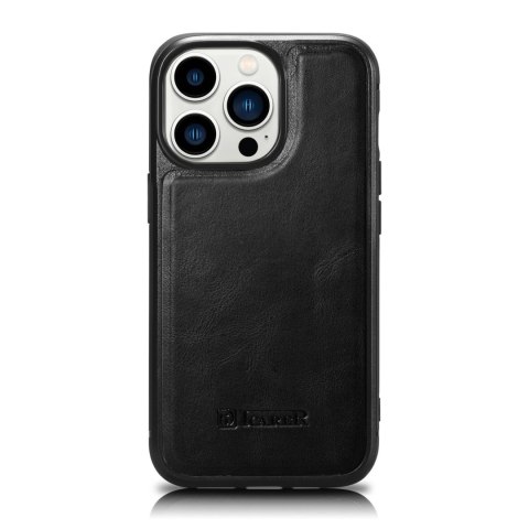 Etui pokryte naturalną skórą do iPhone 14 Pro Max Leather Oil Wax czarny Etui pokryte naturalną skórą do iPhone 14 Pro Max Leather Oil Wax czarny