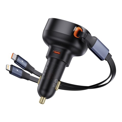 Ładowarka samochodowa z USB-C i ze zwijanym kablem USB-C iPhone 60W czarny Ładowarka samochodowa z USB-C i ze zwijanym kablem USB-C iPhone 60W czarny