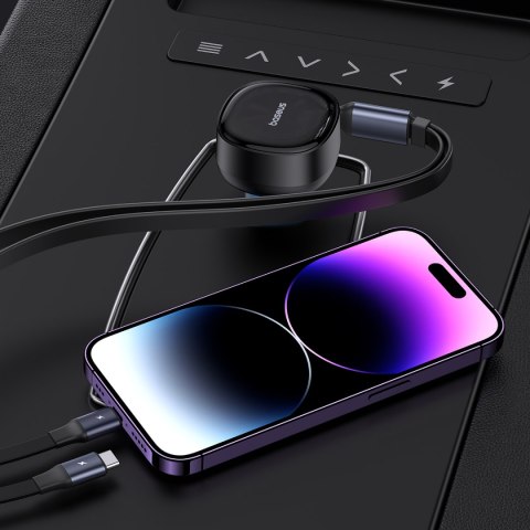 Ładowarka samochodowa z USB-C i ze zwijanym kablem USB-C iPhone 60W czarny Ładowarka samochodowa z USB-C i ze zwijanym kablem USB-C iPhone 60W czarny