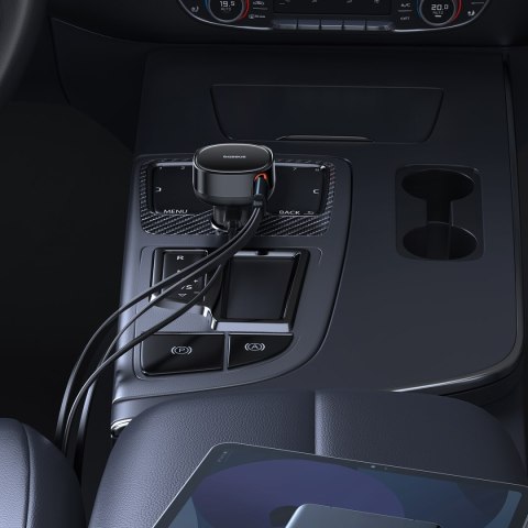 Ładowarka samochodowa z USB-C i ze zwijanym kablem USB-C iPhone 60W czarny Ładowarka samochodowa z USB-C i ze zwijanym kablem USB-C iPhone 60W czarny