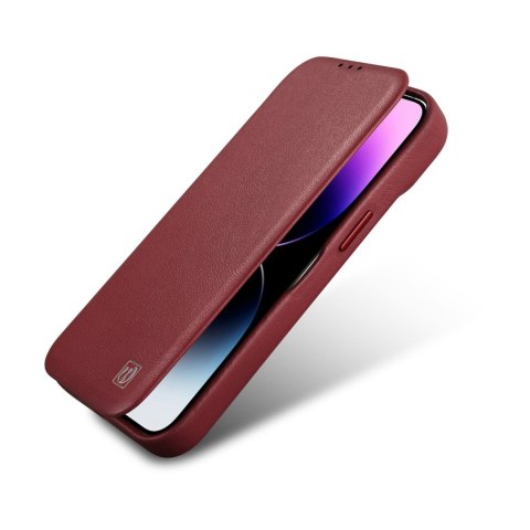 Skórzane etui iPhone 14 Plus z klapką magnetyczne MagSafe CE Premium Leather bordowy Skórzane etui iPhone 14 Plus z klapką magnetyczne MagSafe CE Premium Leather bordowy