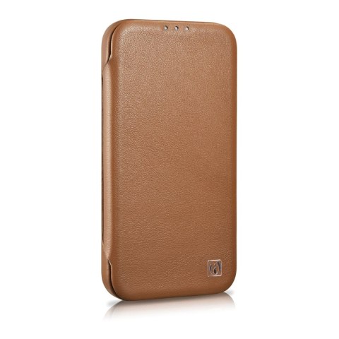 Skórzane etui iPhone 14 Plus z klapką magnetyczne MagSafe CE Premium Leather jasny brąz Skórzane etui iPhone 14 Plus z klapką magnetyczne MagSafe CE Premium Leather jasny brąz