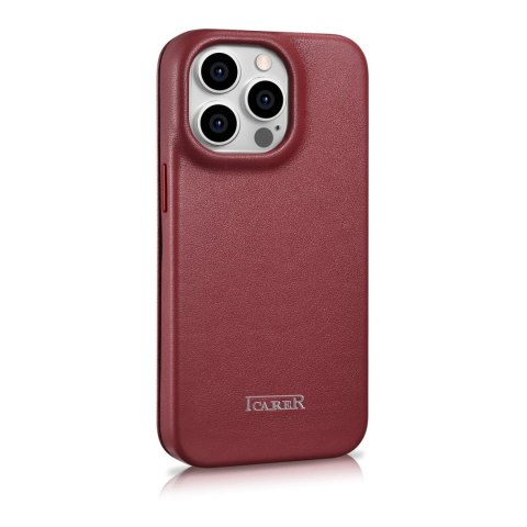Skórzane etui iPhone 14 Pro z klapką magnetyczne MagSafe CE Premium Leather bordowy Skórzane etui iPhone 14 Pro z klapką magnetyczne MagSafe CE Premium Leather bordowy