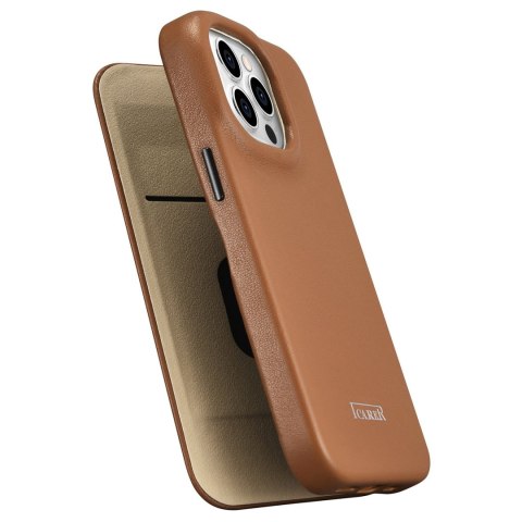 Skórzane etui iPhone 14 Pro z klapką magnetyczne MagSafe CE Premium Leather jasny brąz Skórzane etui iPhone 14 Pro z klapką magnetyczne MagSafe CE Premium Leather jasny brąz