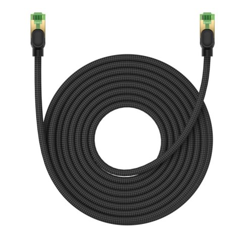 Szybki kabel sieciowy LAN RJ45 cat.8 40Gbps pleciony 10m czarny Szybki kabel sieciowy LAN RJ45 cat.8 40Gbps pleciony 10m czarny