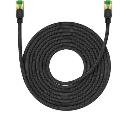Szybki kabel sieciowy LAN RJ45 cat.8 40Gbps pleciony 10m czarny Szybki kabel sieciowy LAN RJ45 cat.8 40Gbps pleciony 10m czarny