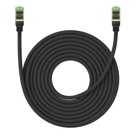 Szybki kabel sieciowy LAN RJ45 cat.8 40Gbps pleciony 10m czarny Szybki kabel sieciowy LAN RJ45 cat.8 40Gbps pleciony 10m czarny